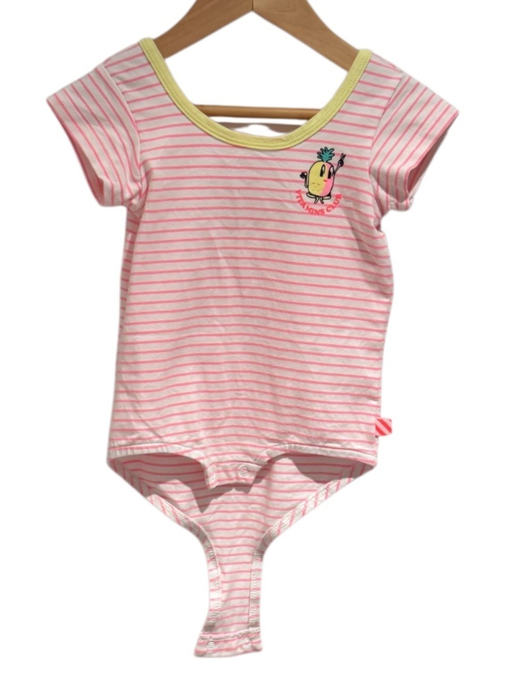 BILLIEBLUSH white, neon coral & yellow “vitamin club” bodysuit - size 3